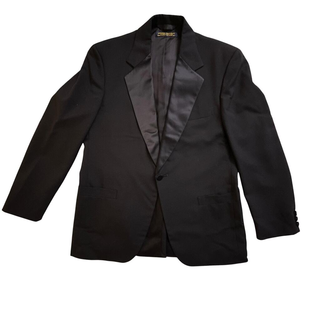 Brooks Brothers Tuxedo Jacket Mens 42 Black Shawl Lapel Single Button Formal